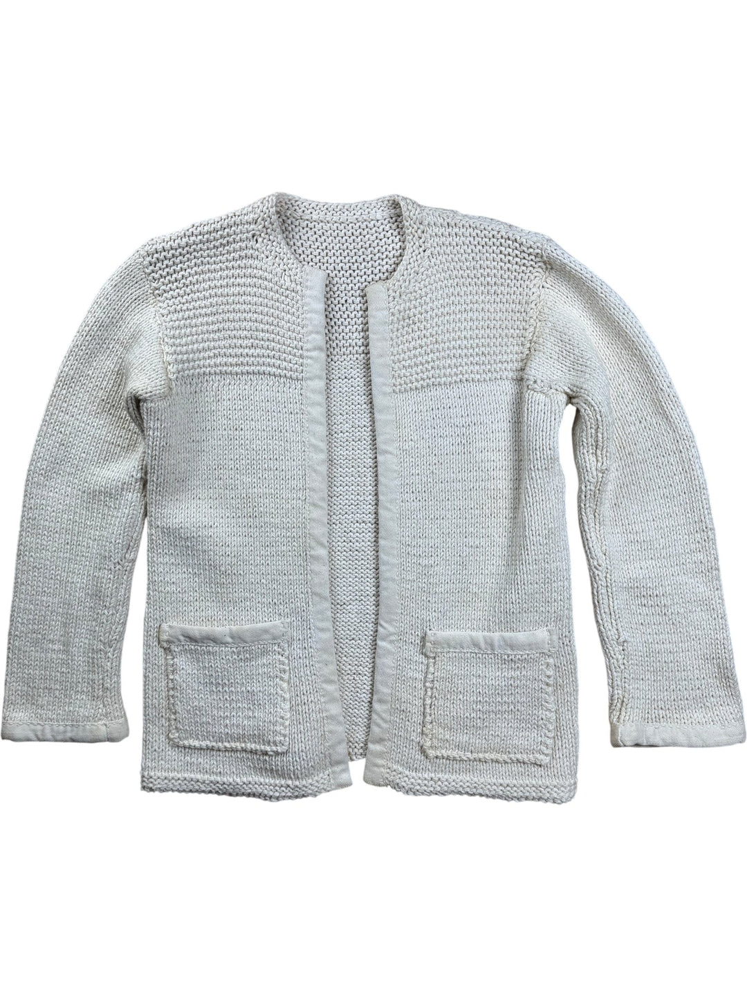 Classic Knit Cream Cardigan - M - Think Vintage ltd