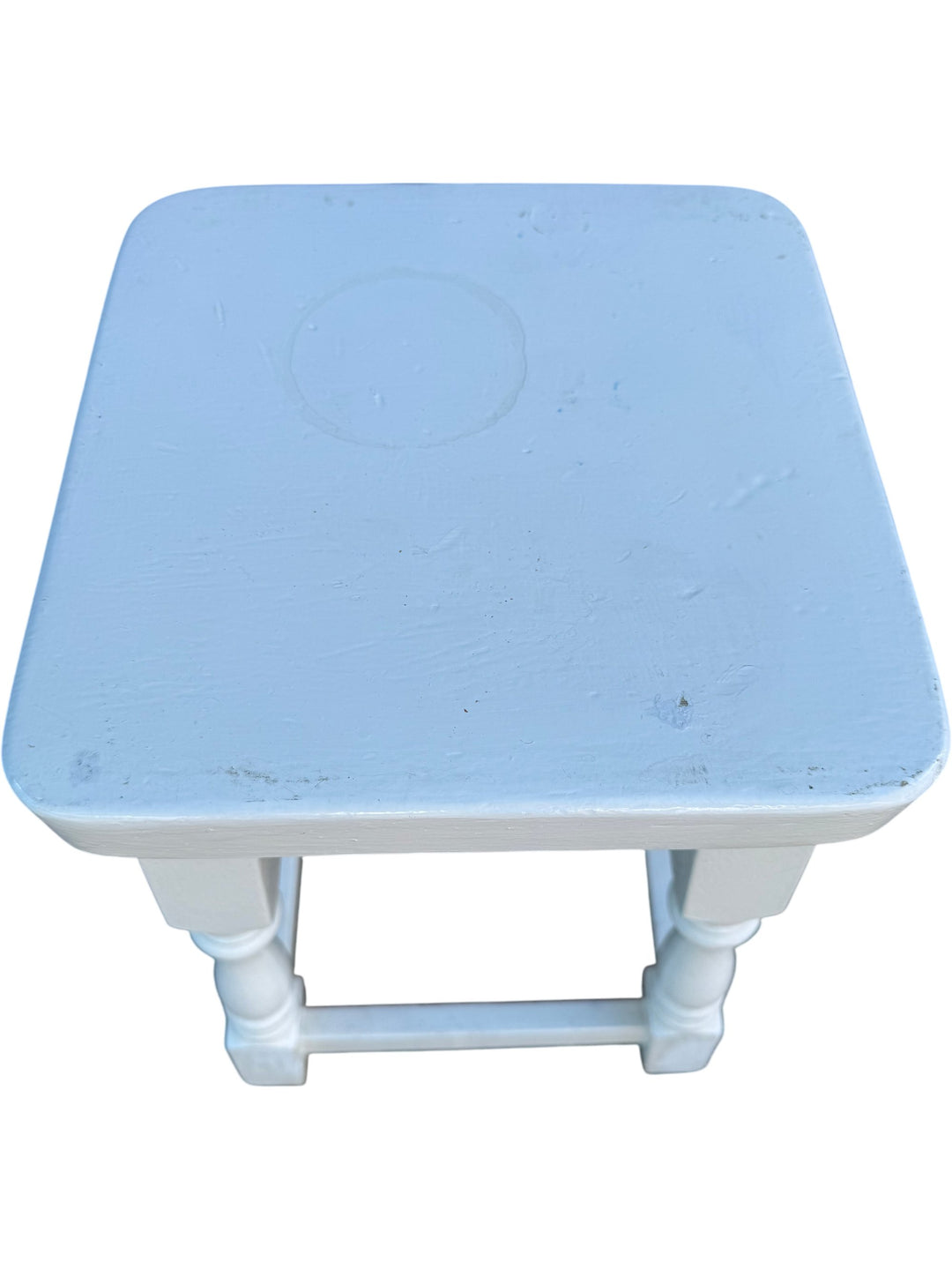Classic White Outdoor Footstool - Think Vintage
