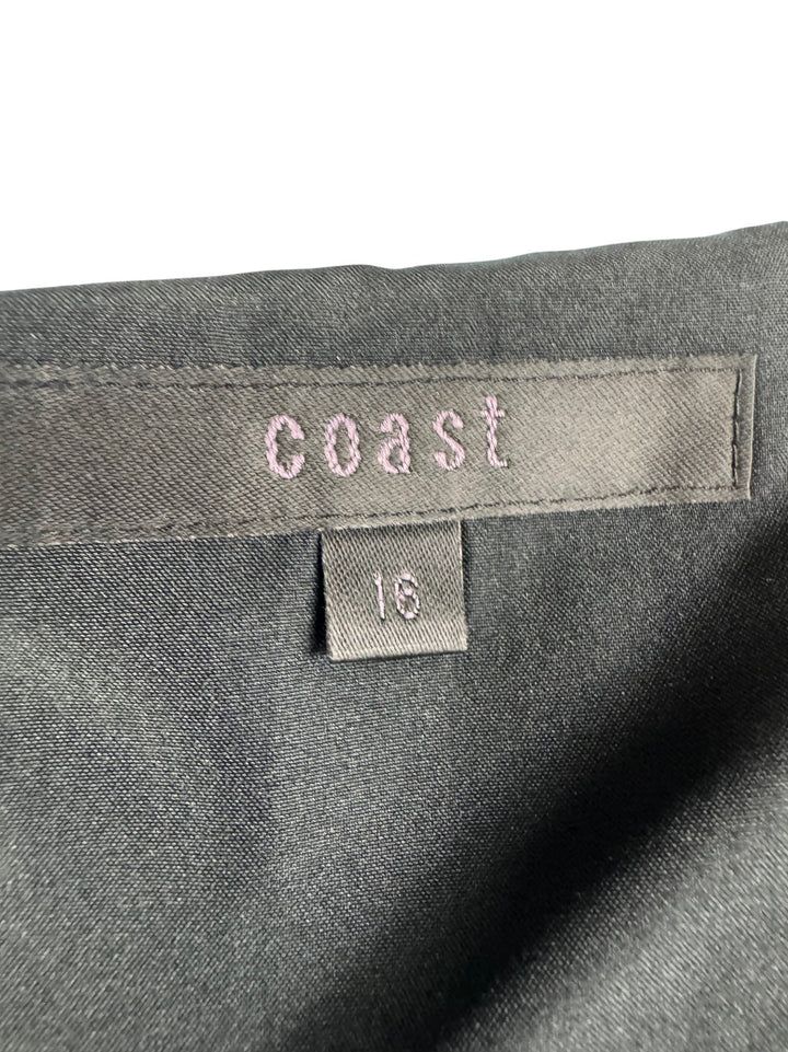 Coast Embellished Black Sleeveless Dress - M - Think Vintage ltd
