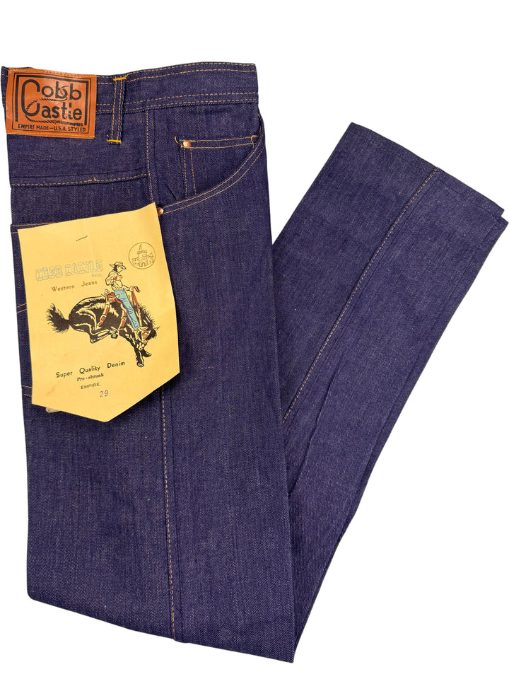 1950s Deadstock Cobb Castle Western Denim Jeans - W28 L32 - Think Vintage
