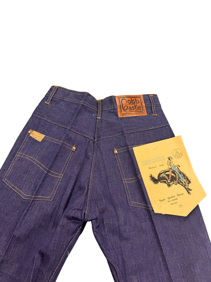 1950s Deadstock Cobb Castle Western Denim Jeans - W28 L32 - Think Vintage
