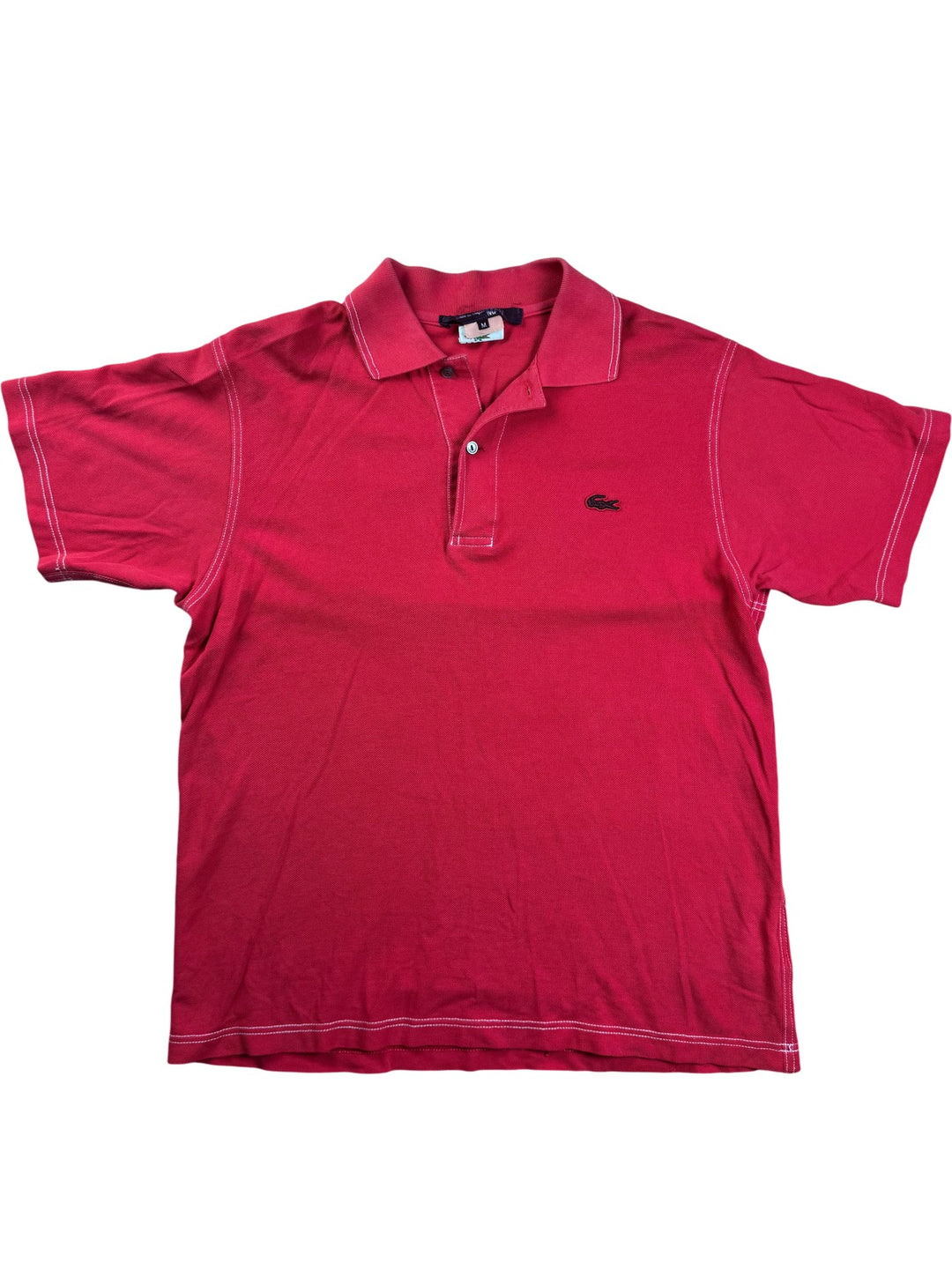 Comme des Garçons X Lacoste Red Polo Shirt - M - Think Vintage ltd