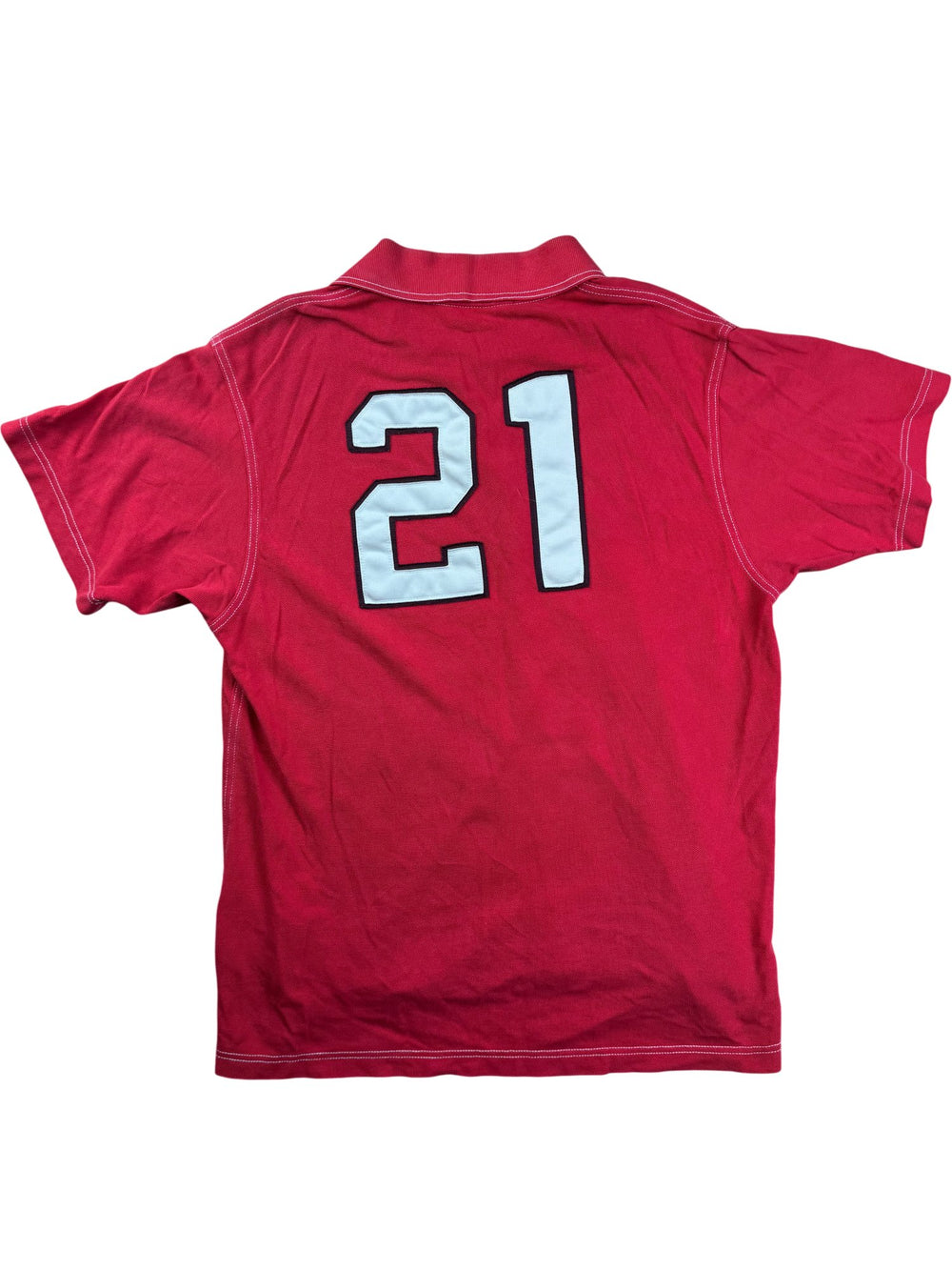 Comme des Garçons X Lacoste Red Polo Shirt - M - Think Vintage ltd