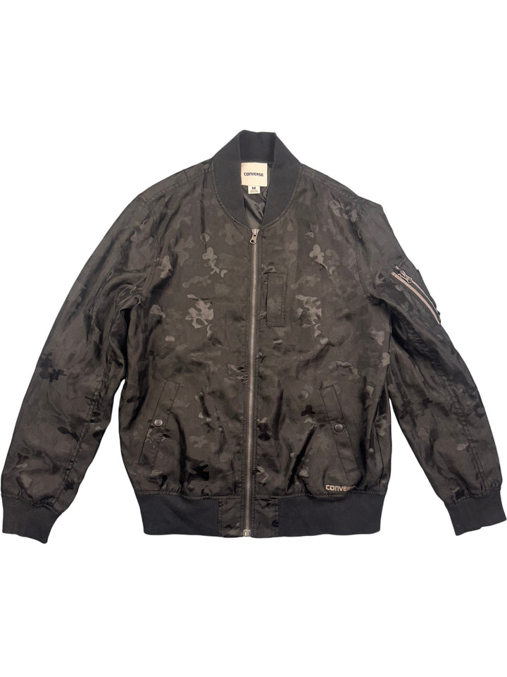 Converse Black Camouflage Bomber Jacket - L - Think Vintage