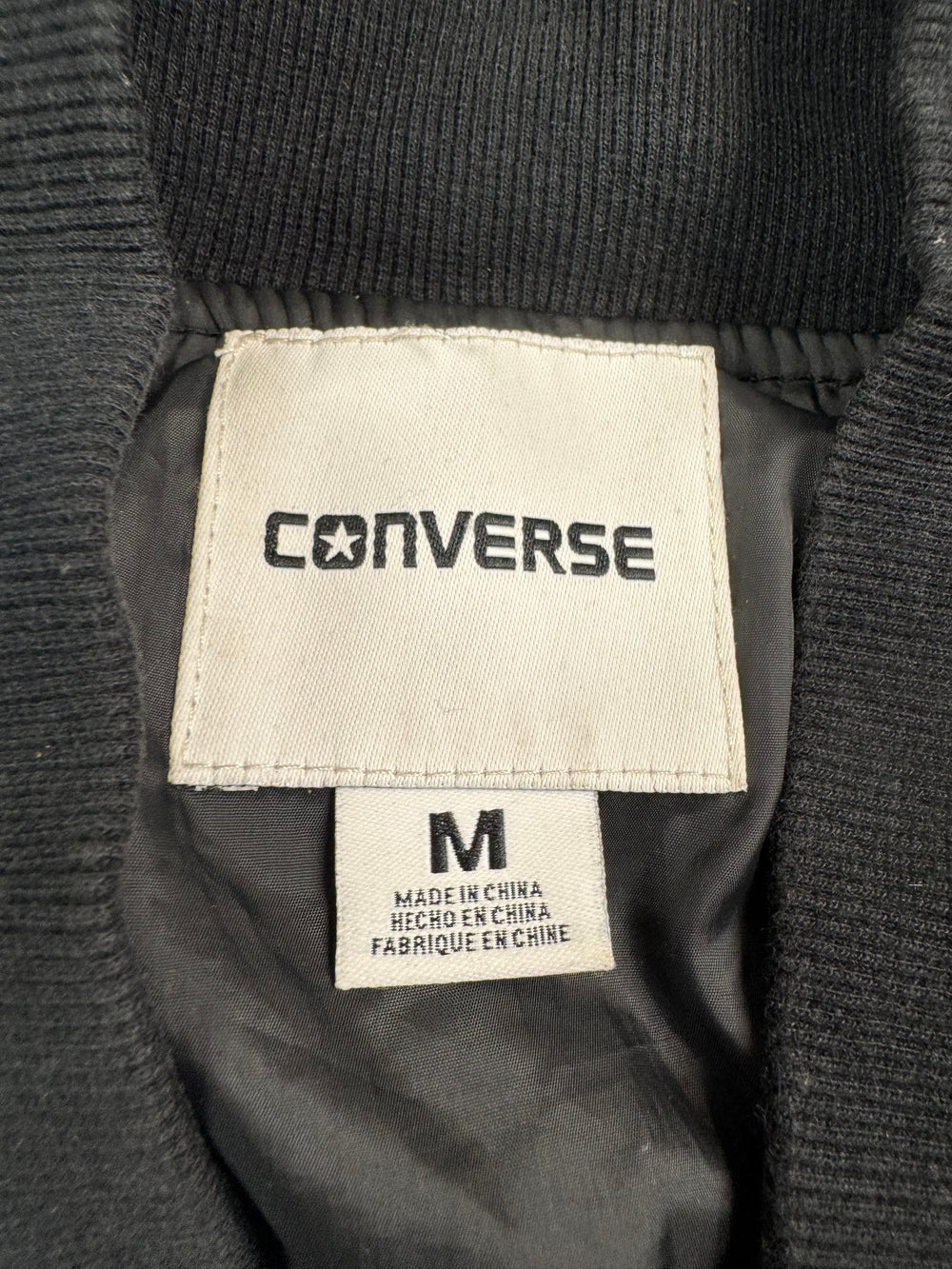 Converse Black Camouflage Bomber Jacket - L - Think Vintage ltd