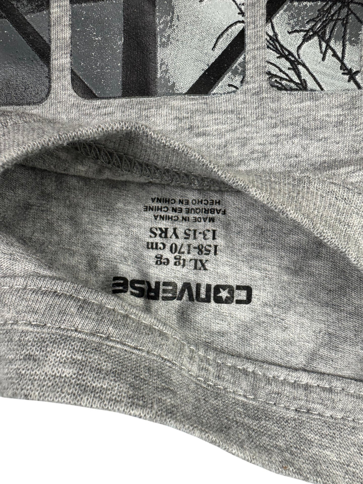 Converse Graphic Print Grey T-Shirt - XL - Think Vintage