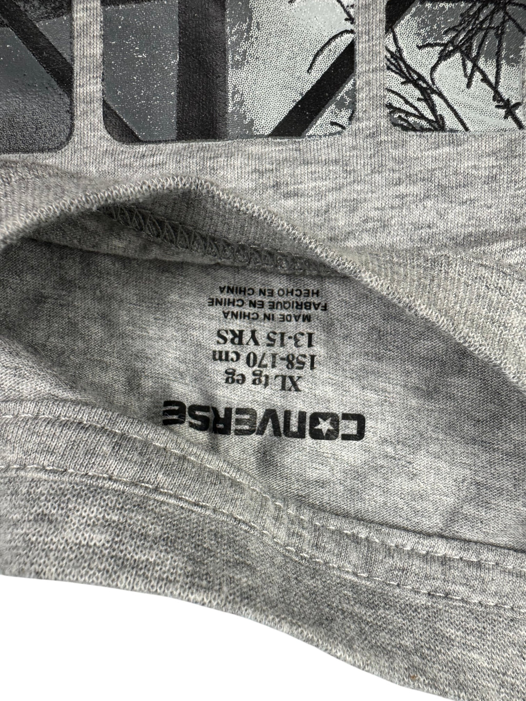 Converse Graphic Print Grey T-Shirt - XL - Think Vintage Online Ltd