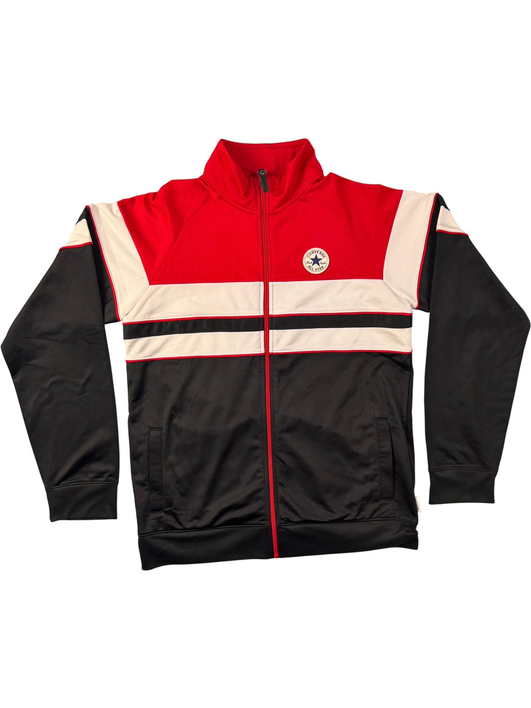 Converse Red and Black Track Jacket - S - Think Vintage
