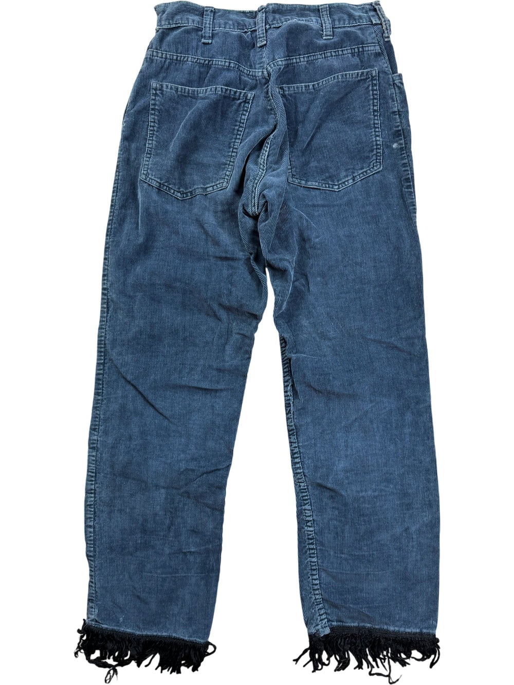 Corduroy Trousers With Fringe Hem - W28 - Think Vintage ltd