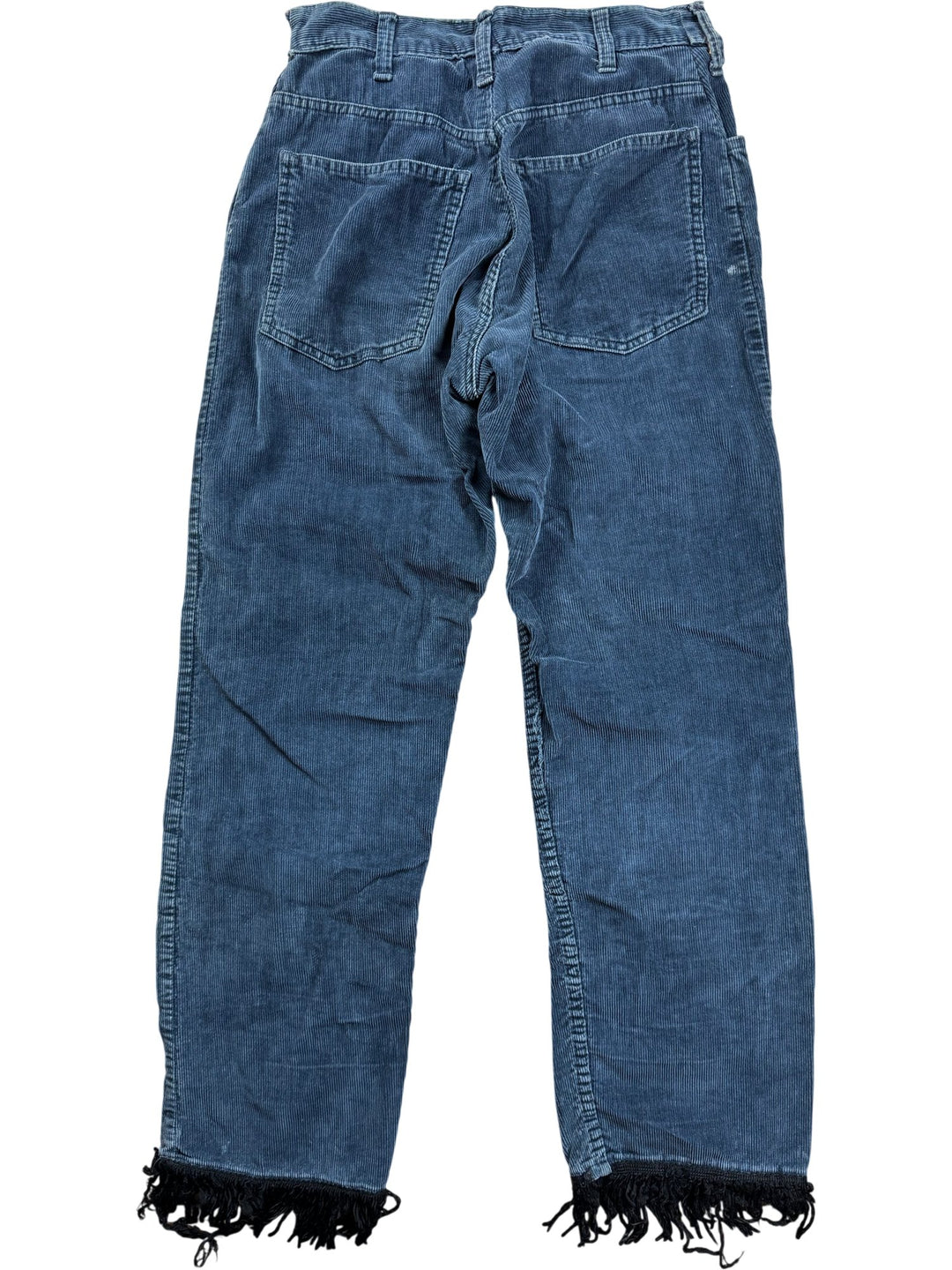 Corduroy Trousers With Fringe Hem - W28 - Think Vintage ltd