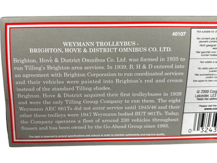 Corgi Original Omnibus Weymann Trolleybus Model Limited Edition 40107 - Think Vintage Online Ltd