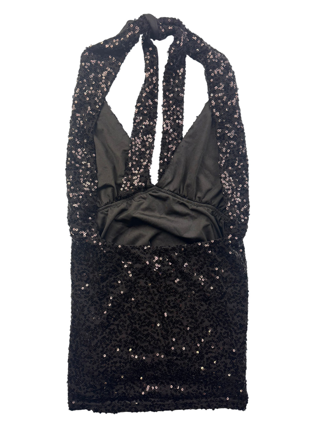 Cotton Club Sequin Halterneck Swimwear Top - XS - Think Vintage ltd