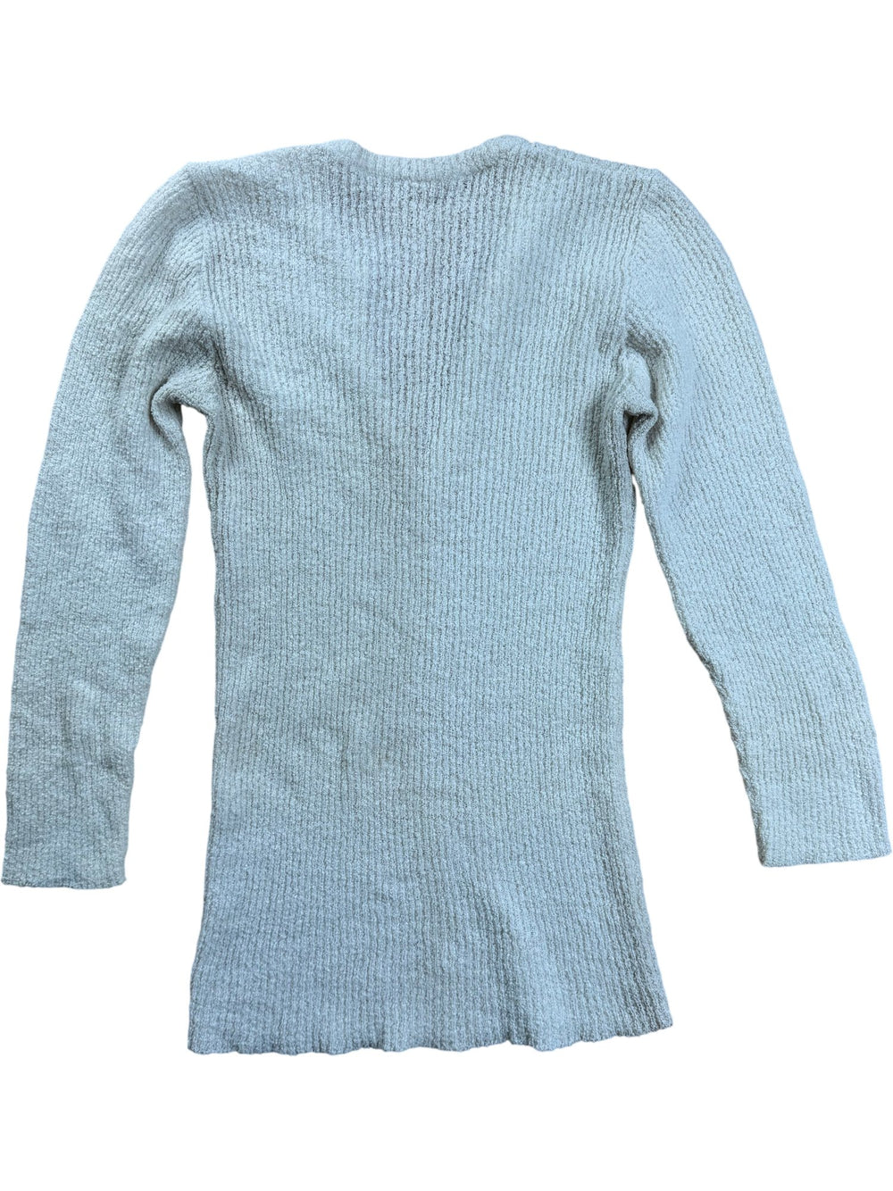 Cream Long Sleeve Ribbed Sweater - S - Think Vintage ltd