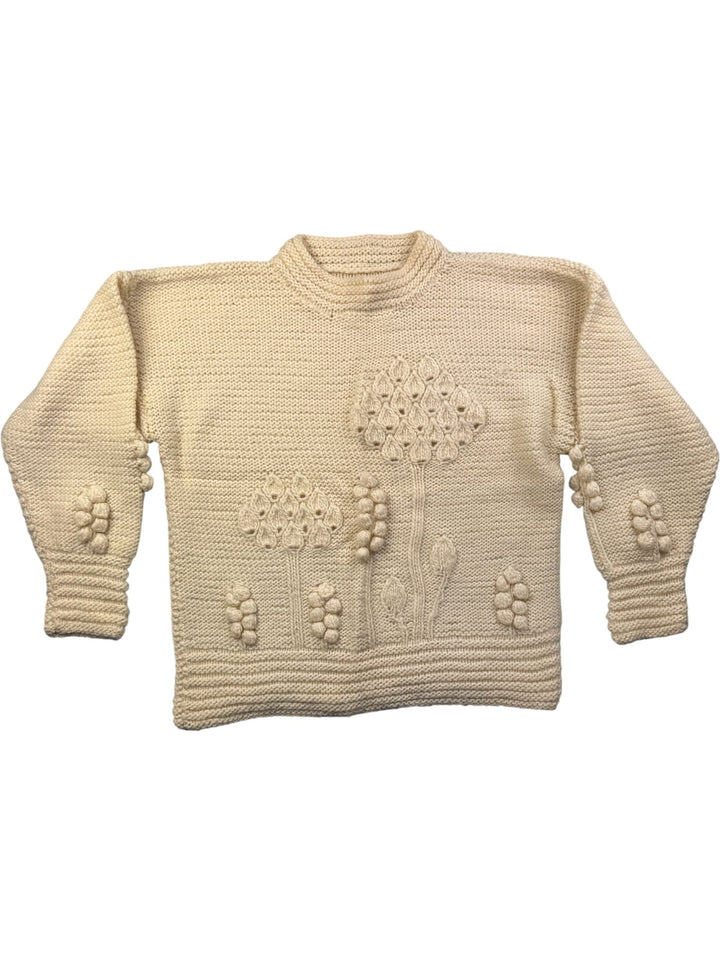 Cream Textured Knitted Sweater - Think Vintage Online Ltd
