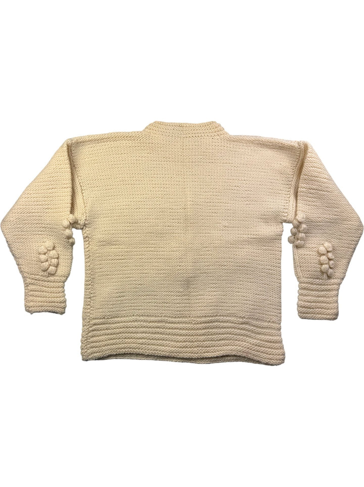 Cream Textured Knitted Sweater - Think Vintage ltd