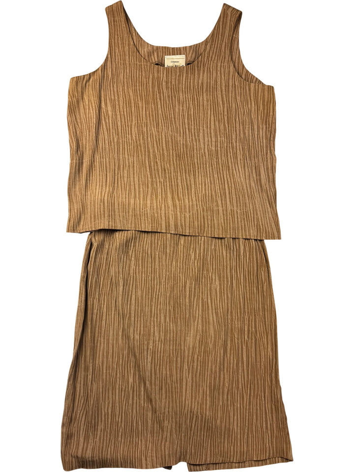 Creations Joseph Ribkoff Brown Tank Top and Skirt Set - W31 - Think Vintage ltd