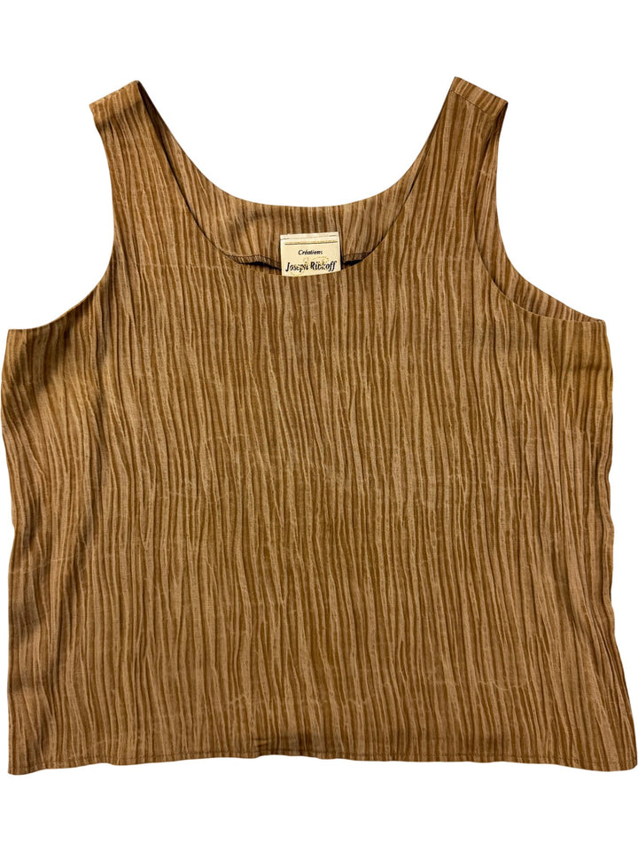 Creations Joseph Ribkoff Brown Tank Top and Skirt Set - W31 - Think Vintage ltd