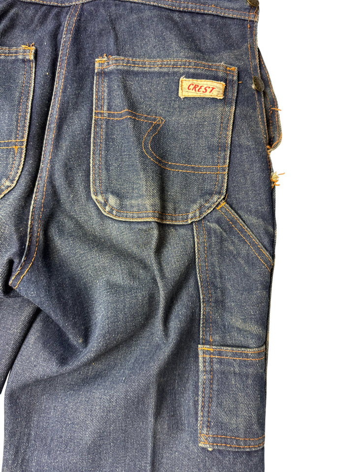 Crest Denim Dungarees - W30 L35 - Think Vintage