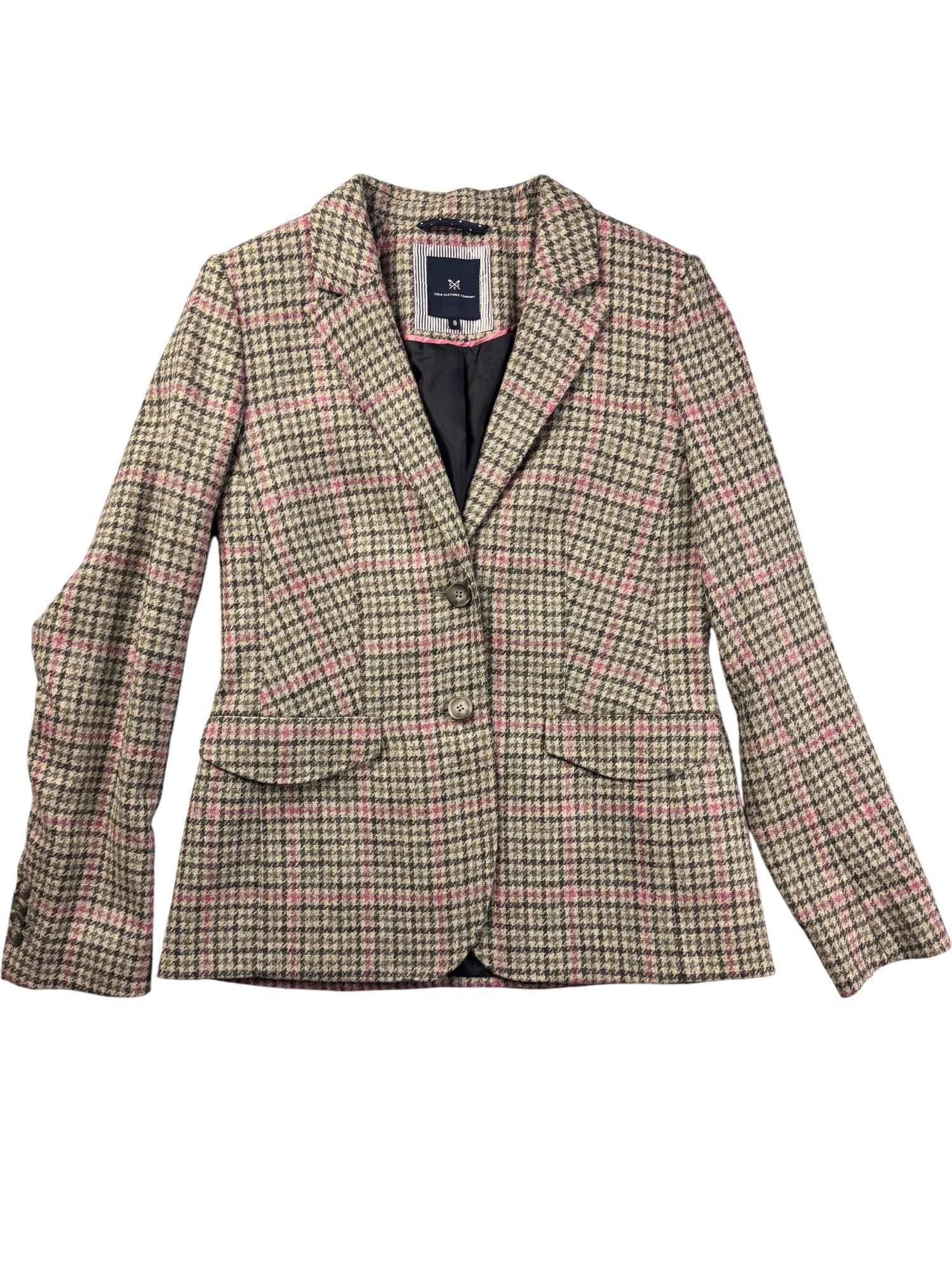 Crew Clothing Check Wool Jacket – Think Vintage ltd