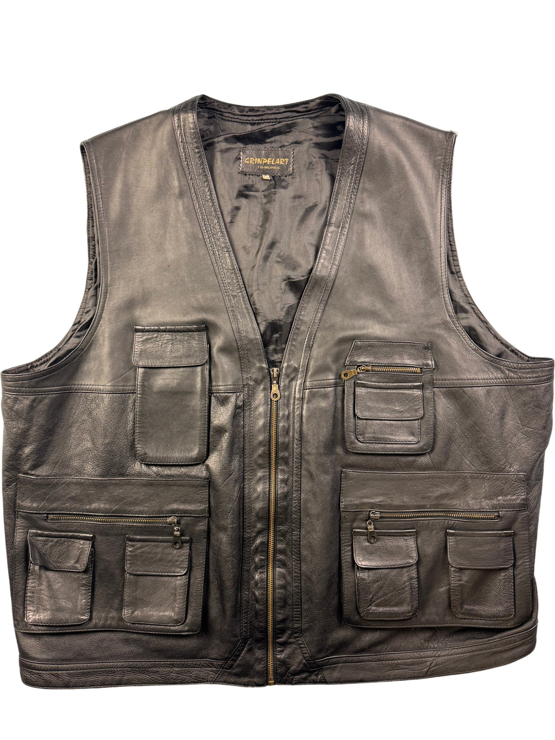 Crinpelart Leather Utility Vest - XXL - Think Vintage Online Ltd