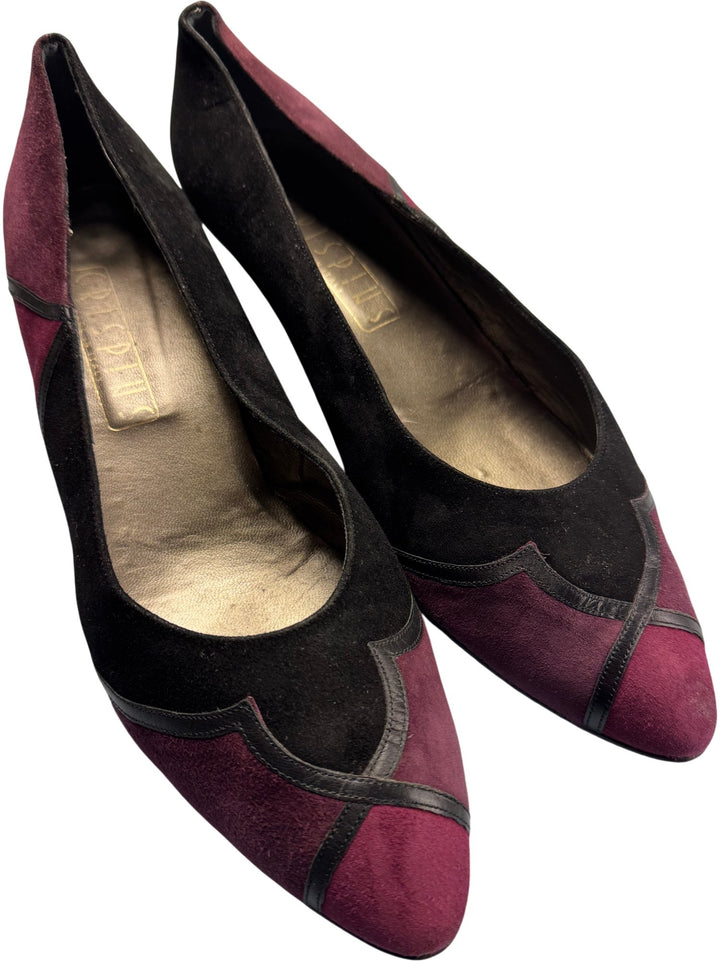 Crispins Suede Two-Tone Flats - 7 - Think Vintage ltd