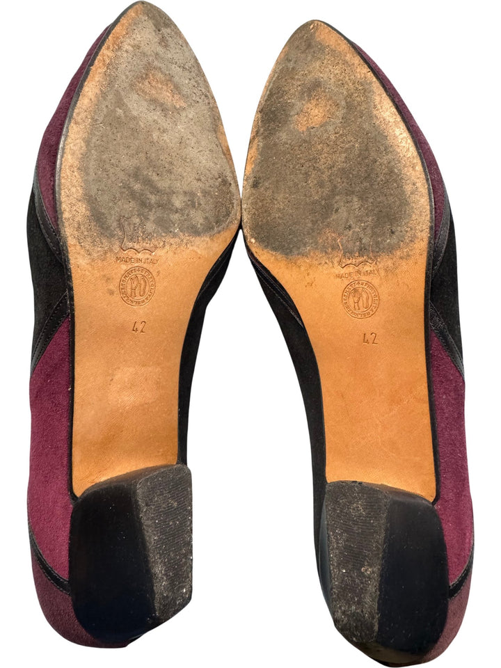 Crispins Suede Two-Tone Flats - 7 - Think Vintage ltd