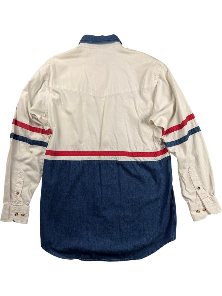 Cumberland Outfitters Two-Tone Denim Shirt - M - Think Vintage ltd
