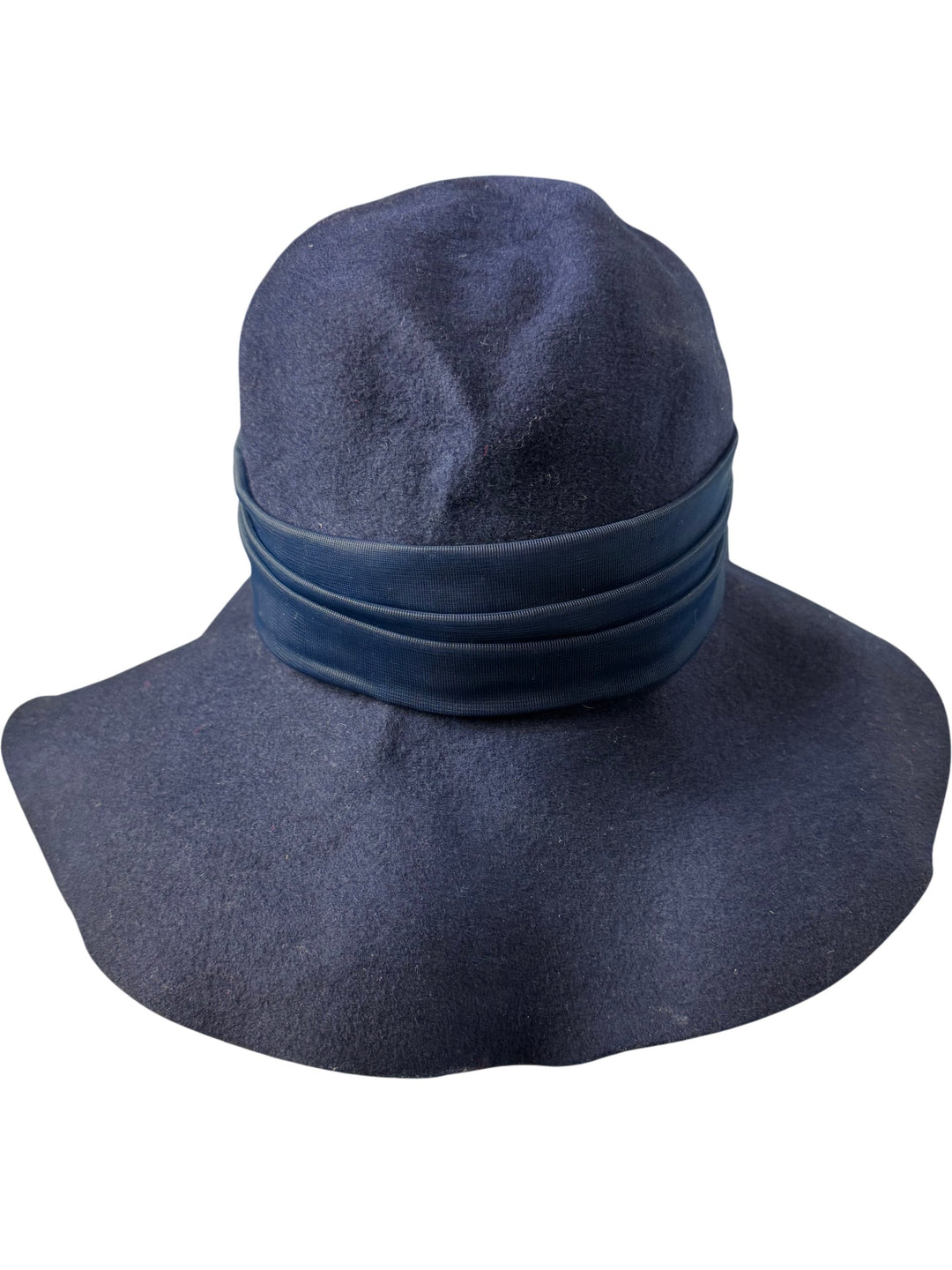 Czarina Navy Wide Brim Sun Hat - Think Vintage