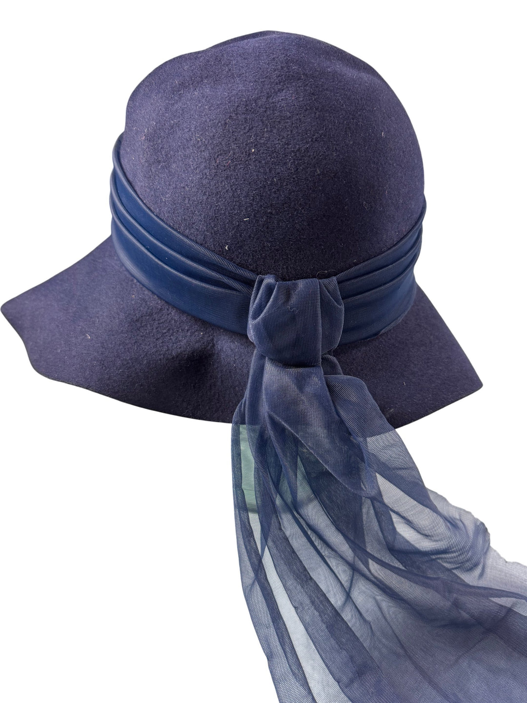 Czarina Navy Wide Brim Sun Hat - Think Vintage Online Ltd