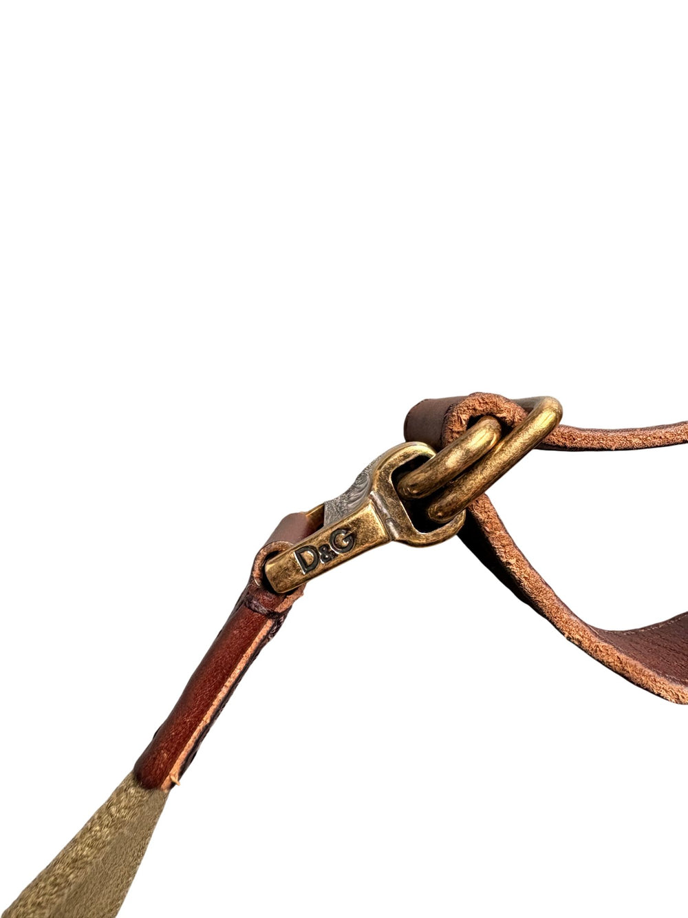 D&G Canvas Leather Belt - One Size Fits All - Think Vintage ltd