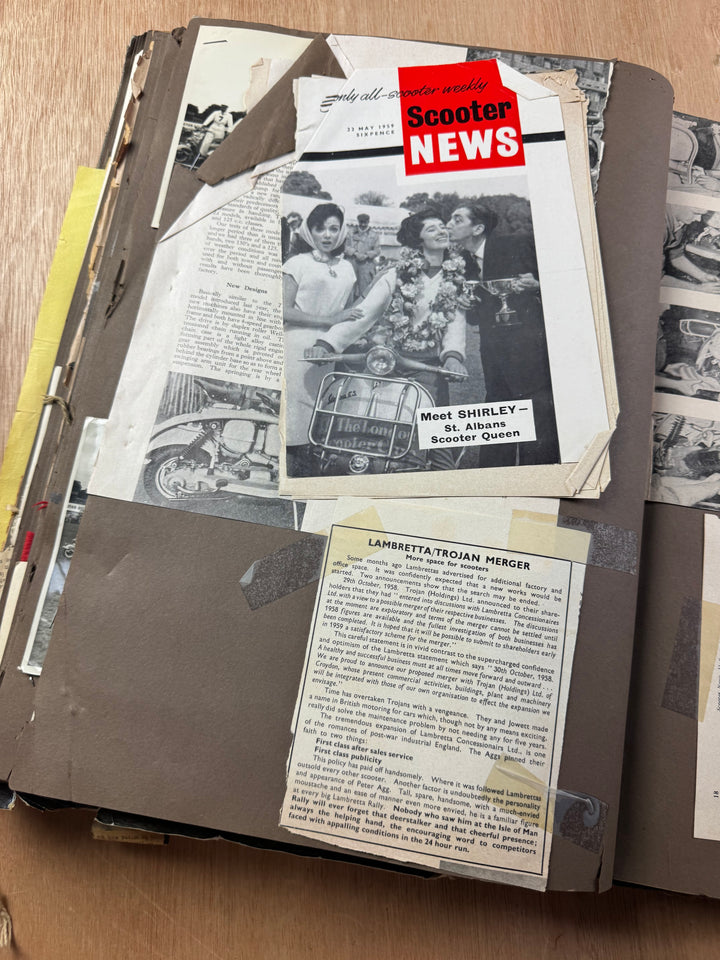 Vintage Scooter Archive Scrapbook – Original Photos, Newspaper Cuttings, Posters & Ephemera