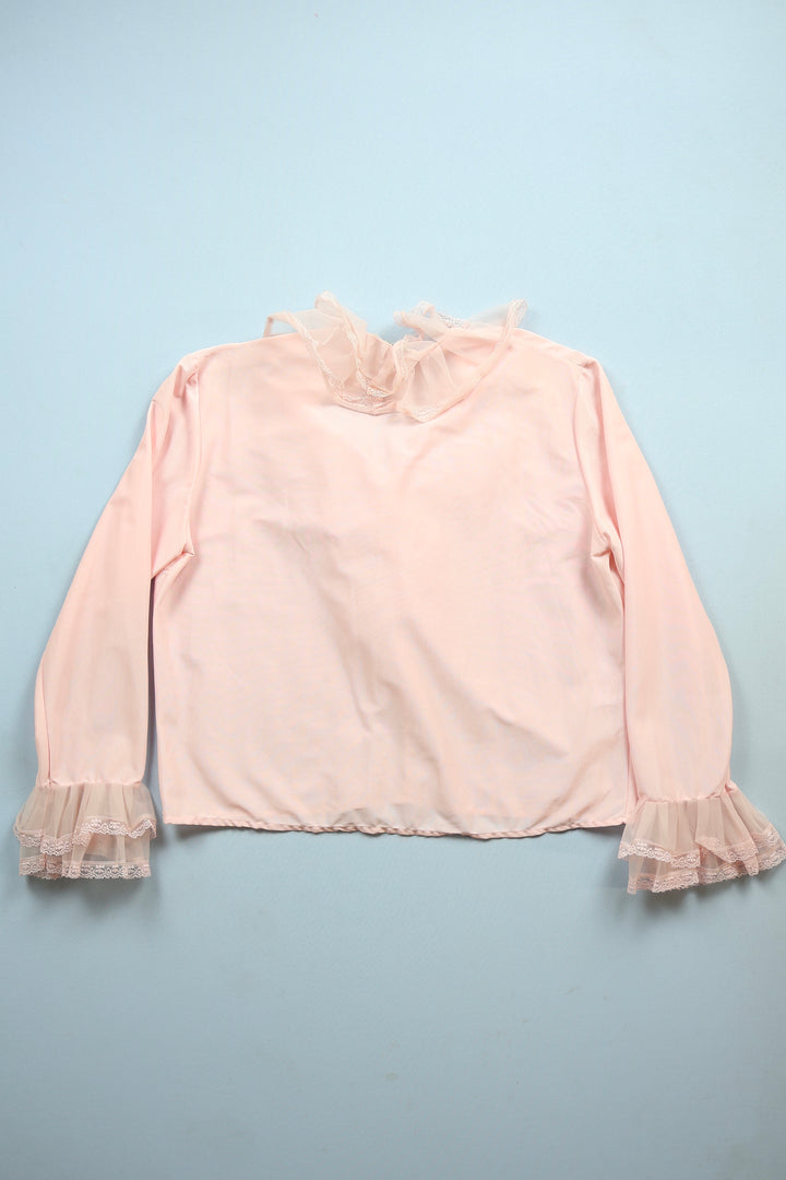 1970s Long Sleeved Ruffle Blouse