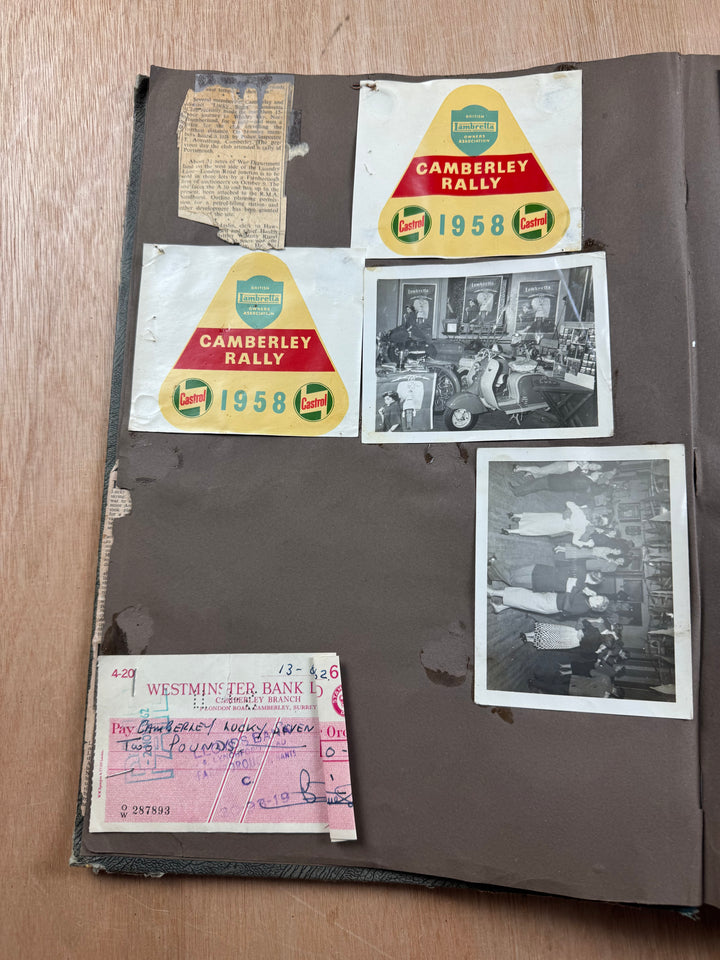 Vintage Scooter Archive Scrapbook – Original Photos, Newspaper Cuttings, Posters & Ephemera