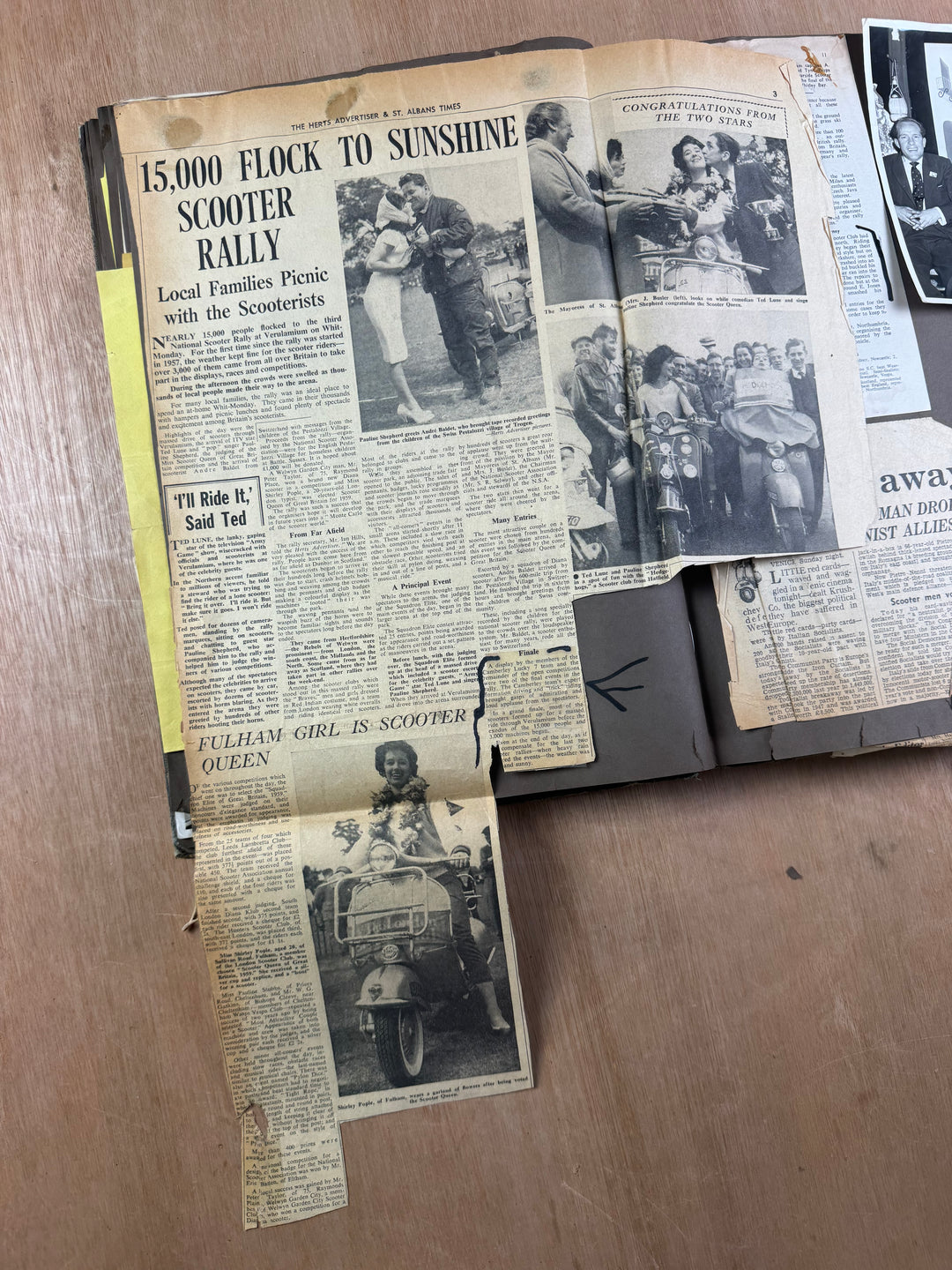 Vintage Scooter Archive Scrapbook – Original Photos, Newspaper Cuttings, Posters & Ephemera