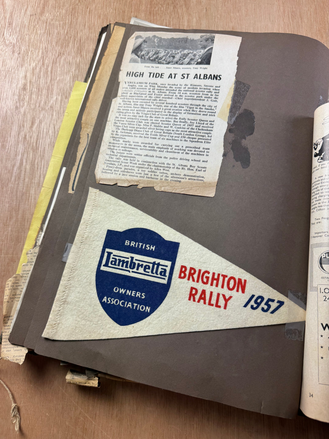 Vintage Scooter Archive Scrapbook – Original Photos, Newspaper Cuttings, Posters & Ephemera