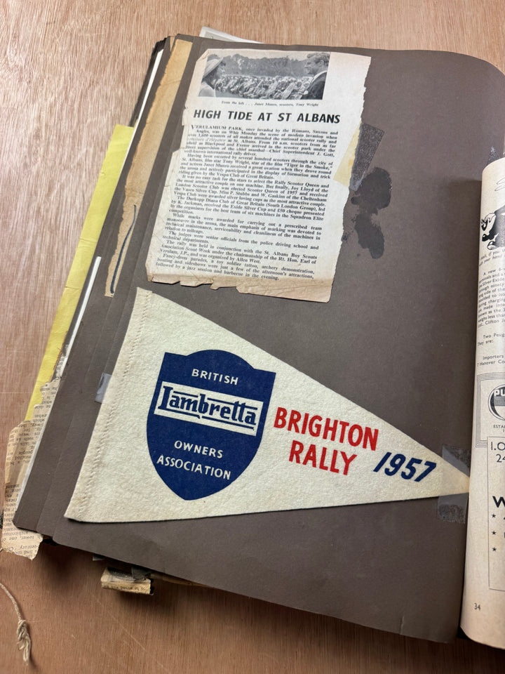 Vintage Scooter Archive Scrapbook – Original Photos, Newspaper Cuttings, Posters & Ephemera