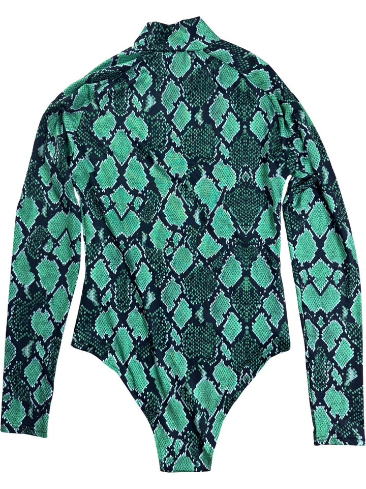 Daily Paper Green Snake Print Bodysuit And Flared Trouser Co-ord - W28 - Think Vintage ltd