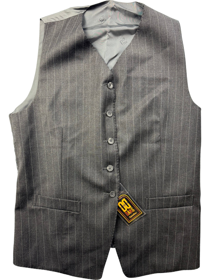 Daks Pinstripe Wool Vest - M - Think Vintage ltd