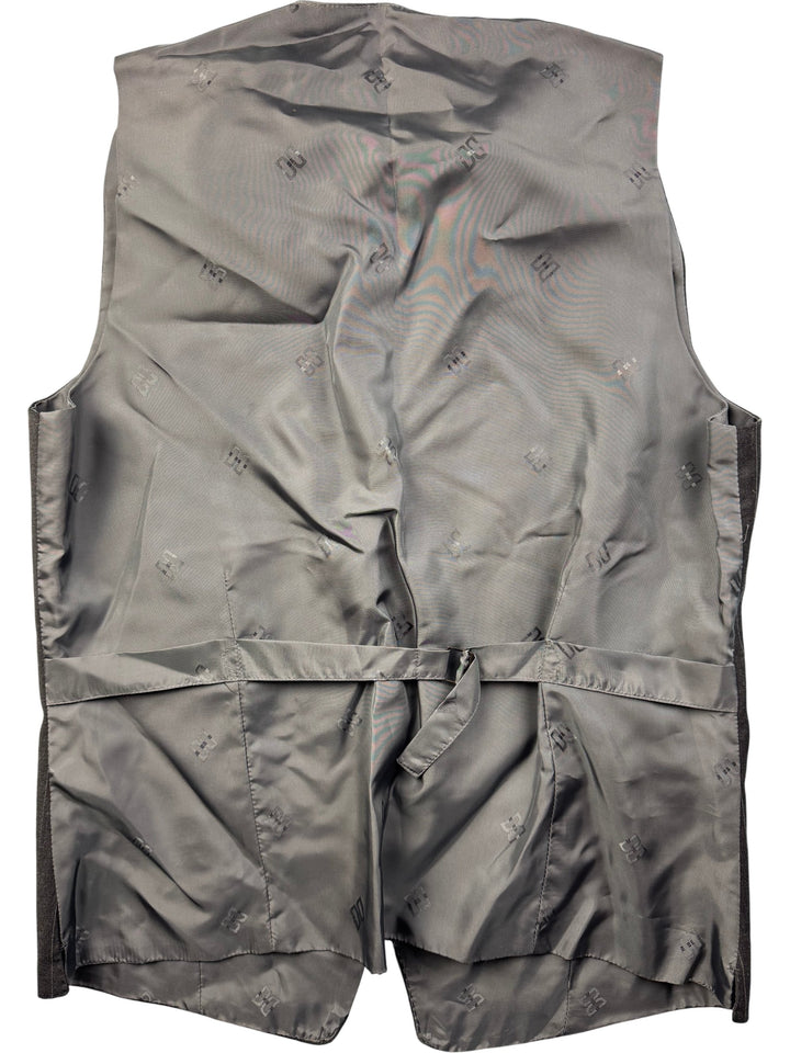 Daks Pinstripe Wool Vest - M - Think Vintage ltd