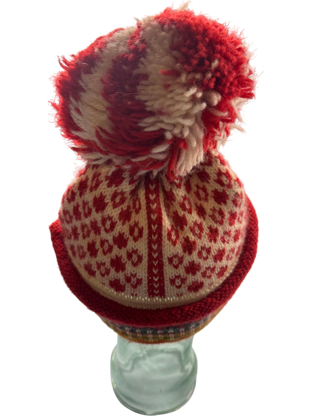 Dale Of Norway Red Patterned Wool Beanie - Think Vintage ltd