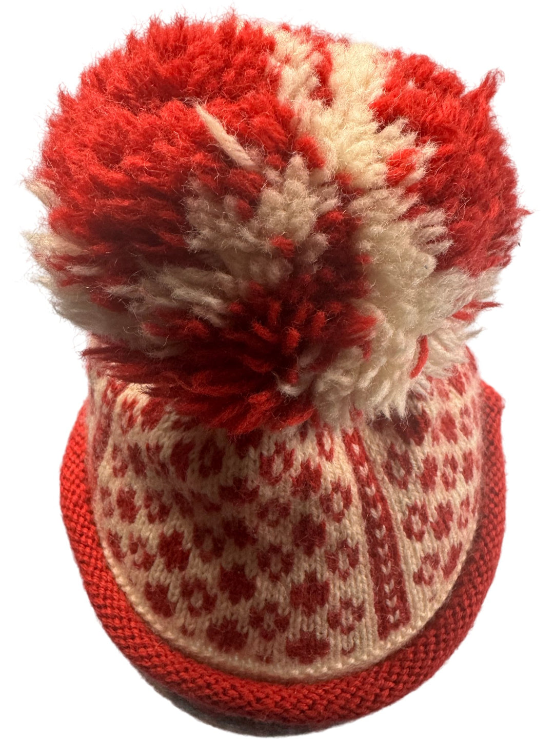 Dale Of Norway Red Patterned Wool Beanie - Think Vintage ltd