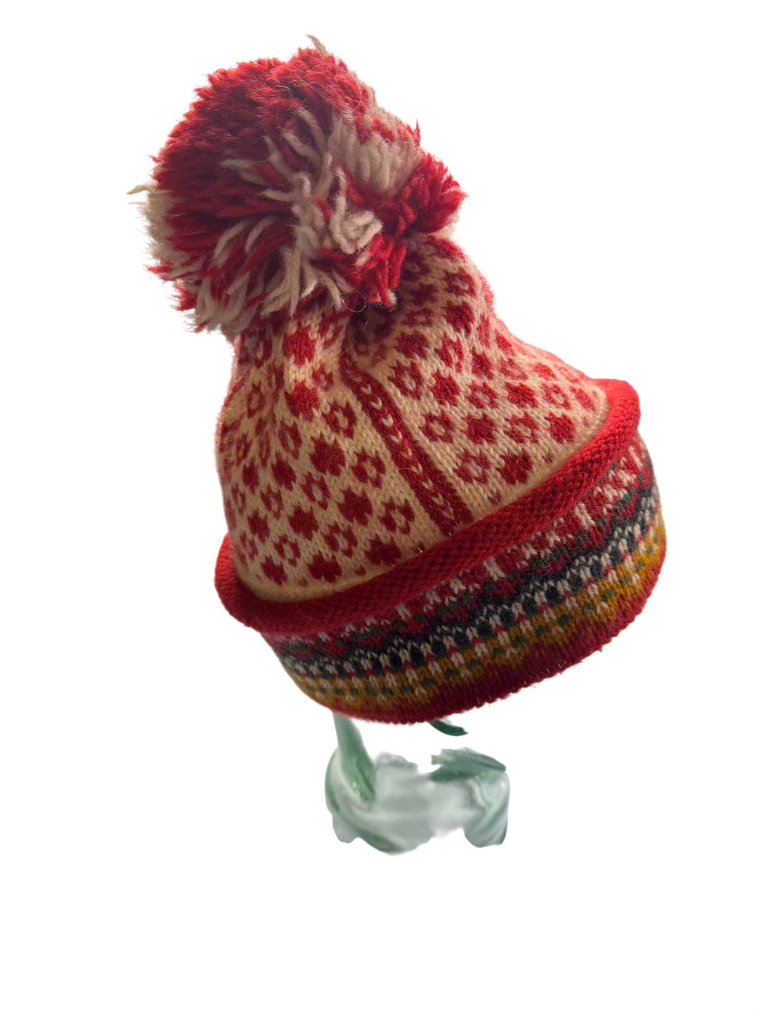 Dale Of Norway Red Patterned Wool Beanie - Think Vintage ltd