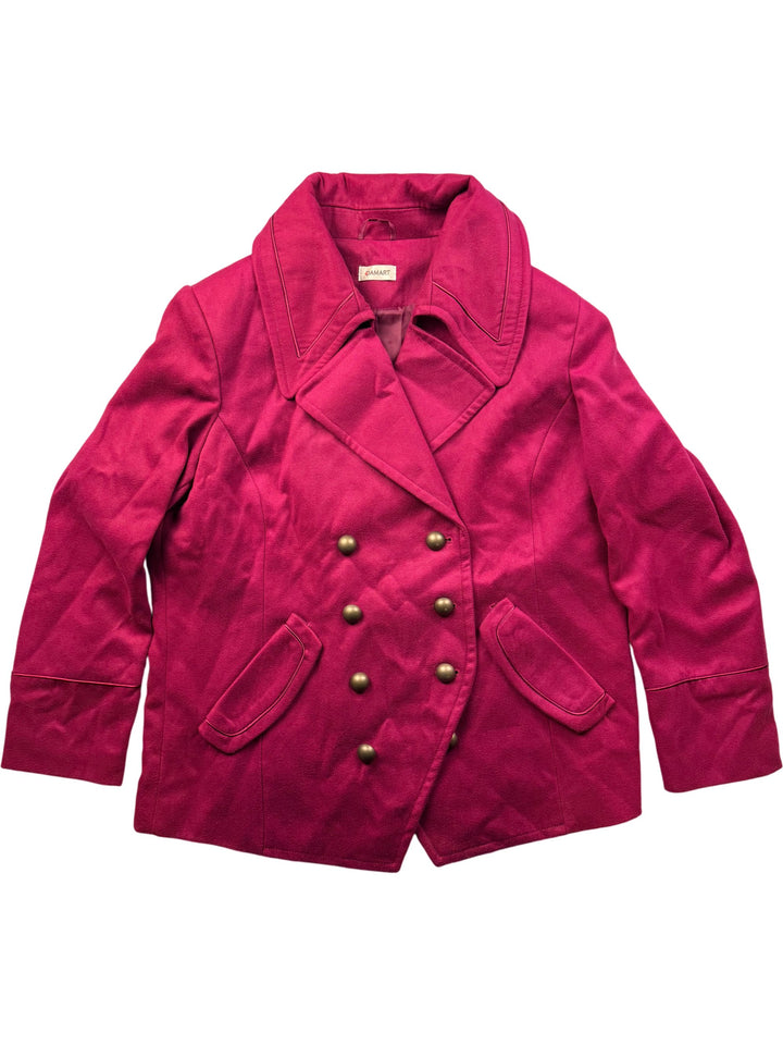 Damart Double Breasted Pink Pea Coat - XL