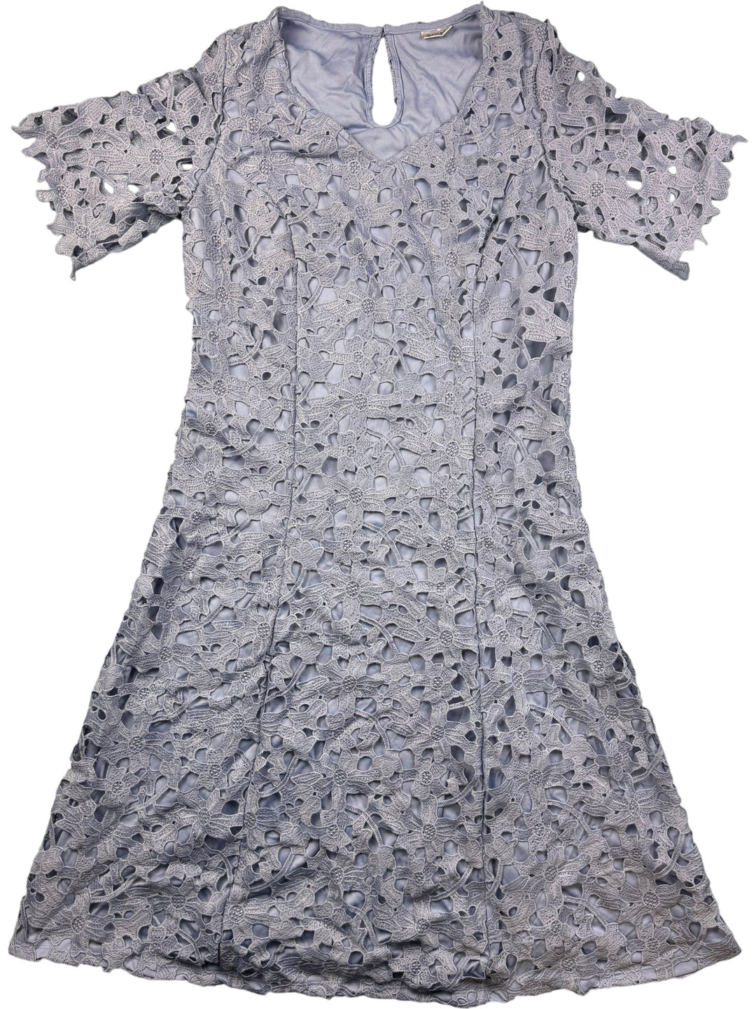 Damart Lace Short Sleeve Dress - M - Think Vintage Online Ltd