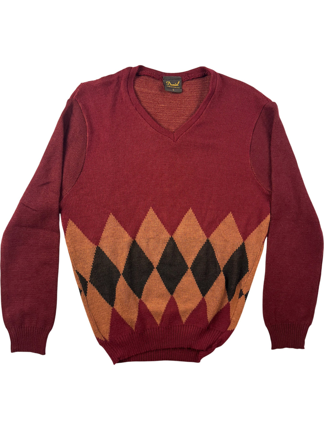 Daniel Argyle Knit Sweater - M - Think Vintage