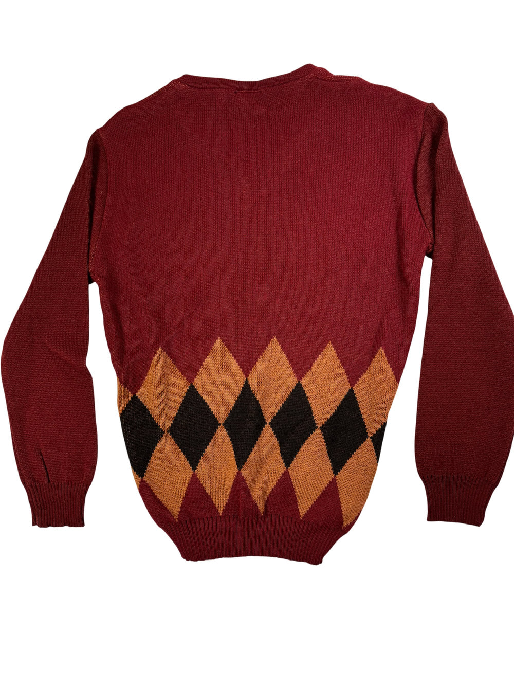 Daniel Argyle Pattern V-Neck Sweater - S - Think Vintage ltd