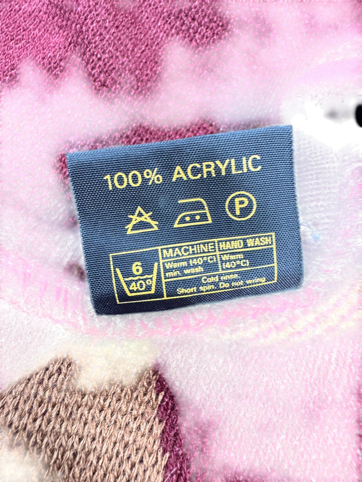 Daniel Argyle Patterned V-Neck Sweater - S - Think Vintage