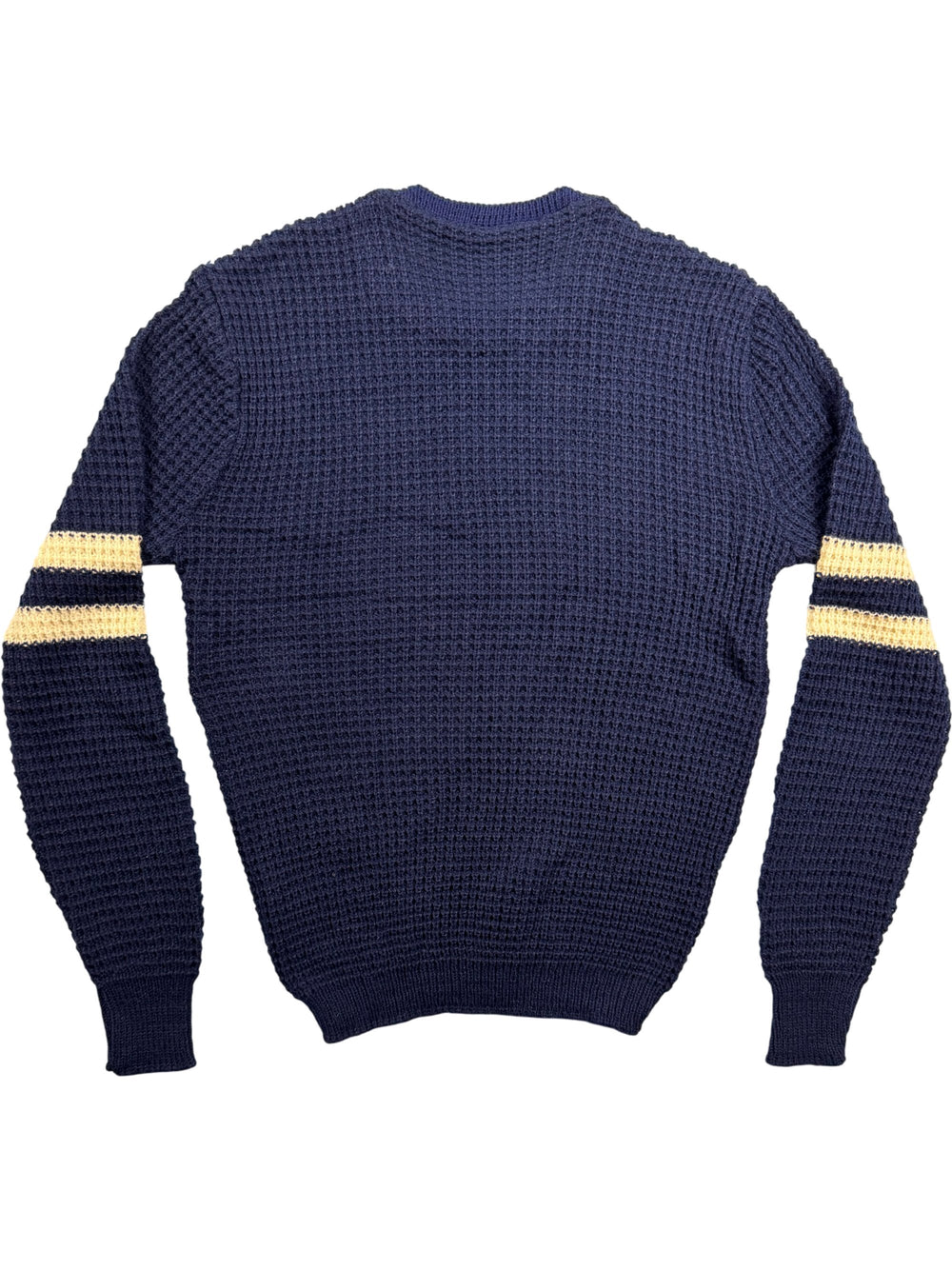 Daniel Navy Waffle Knit Sweater - S - Think Vintage