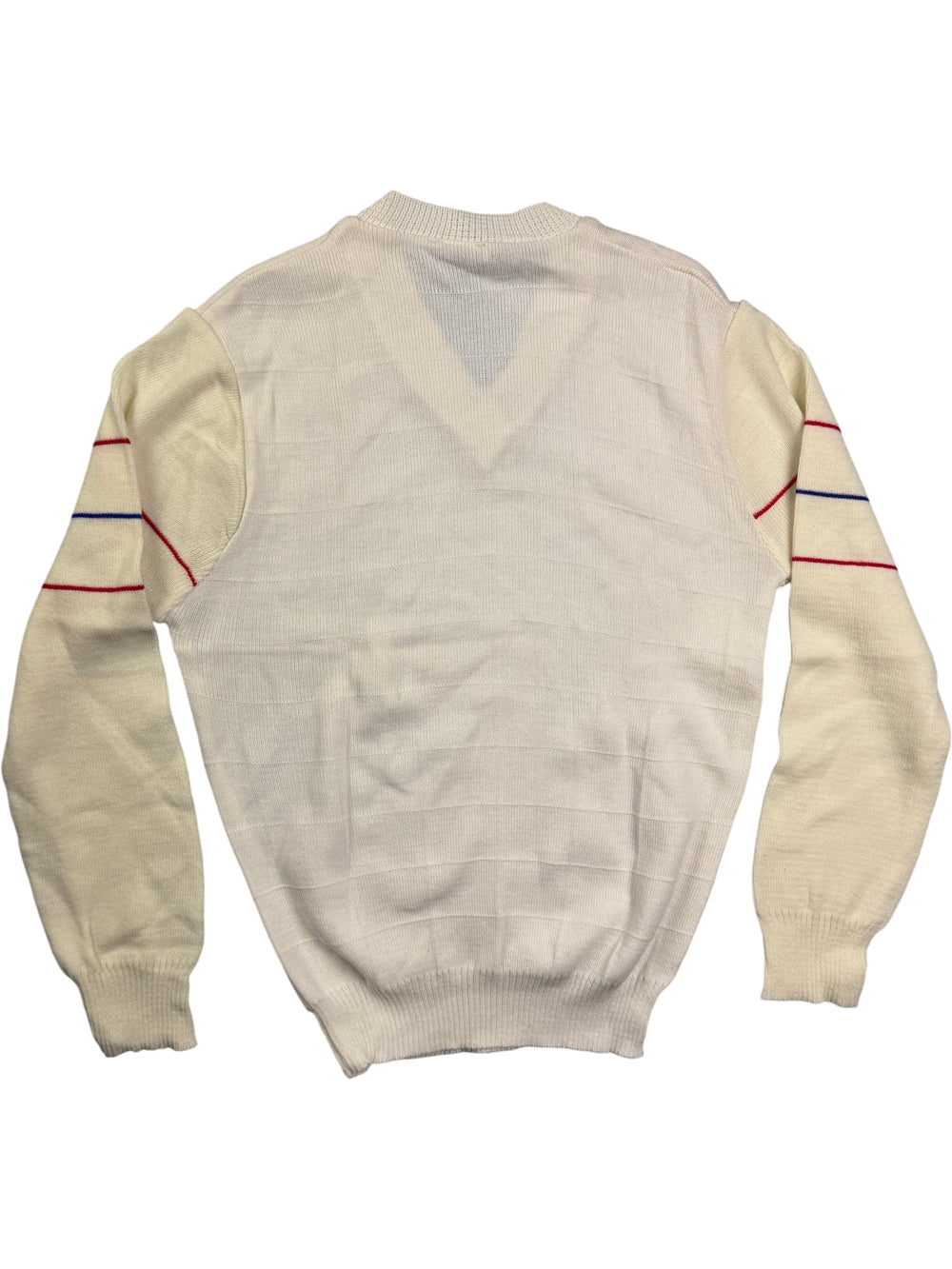 Daniel St Tropez White V-Neck Sweater - M - Think Vintage Online Ltd