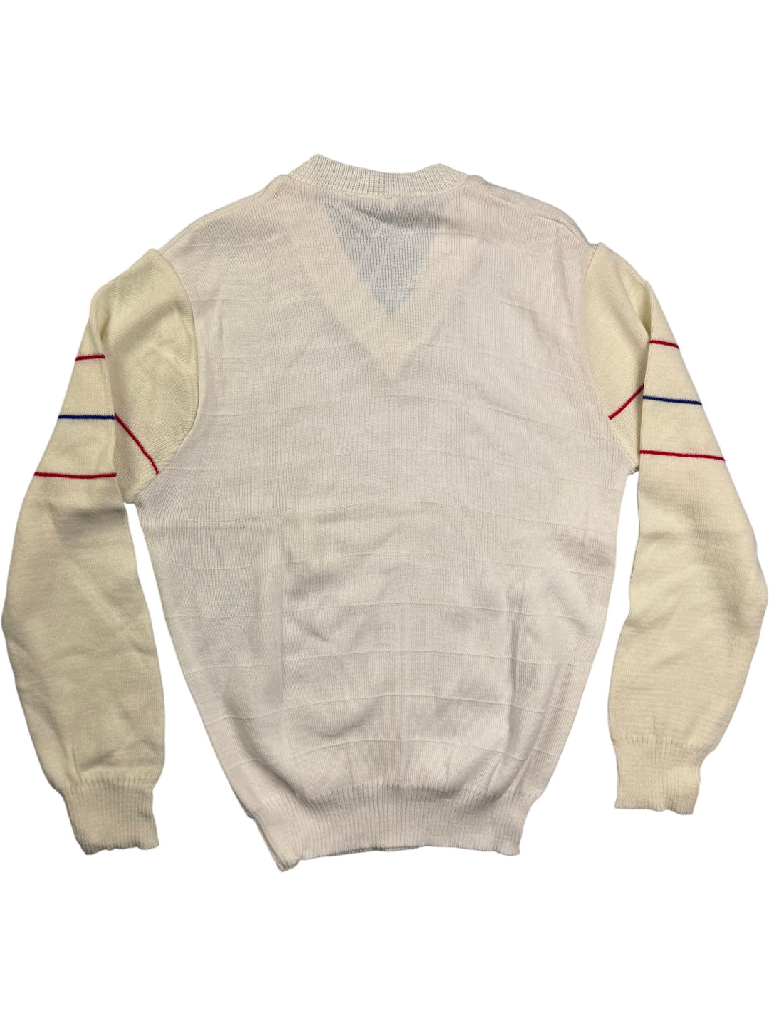 Daniel St Tropez White V-Neck Sweater - M - Think Vintage Online Ltd